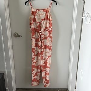 Pink Floral Spaghetti Strap Romper